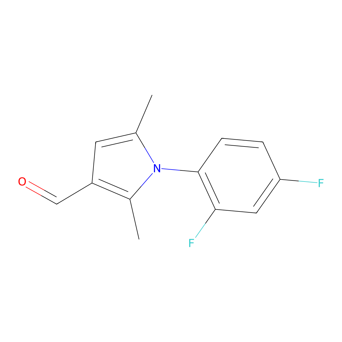 1-(2,4-difluorophenyl)-2,5-dimethyl-1H-pyrrole-3-carbaldehyde molecular structure, CAS 125126-73-0