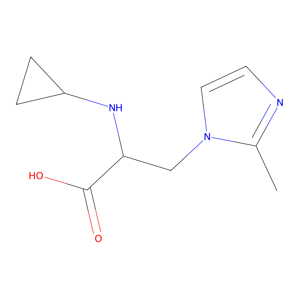 2-(Cyclopropylamino)-3-(2-methyl-1h-imidazol-1-yl)propanoic acid molecular structure, CAS 1251260-30-6