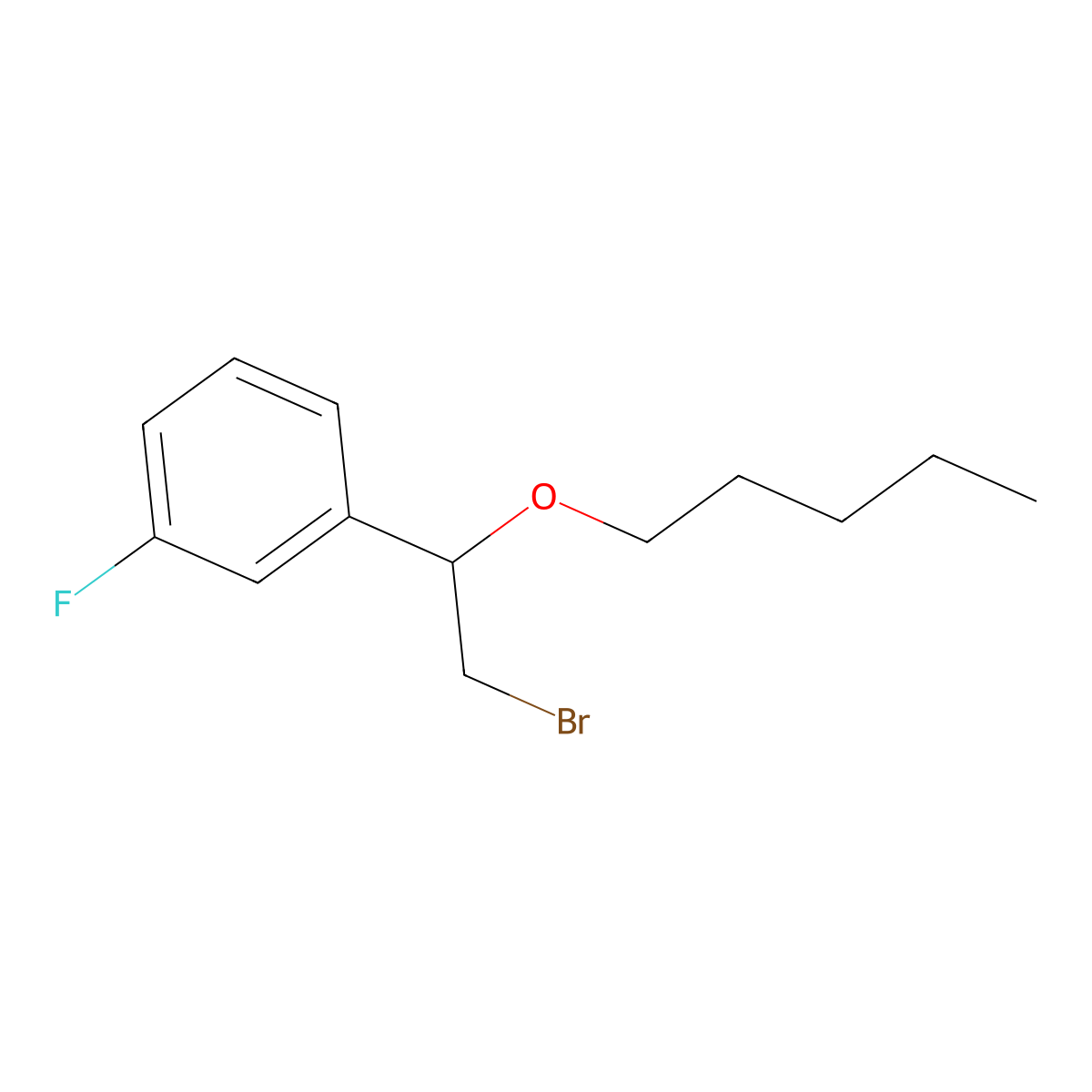 1-(2-Bromo-1-(pentyloxy)ethyl)-3-fluorobenzene molecular structure, CAS 1251262-67-5