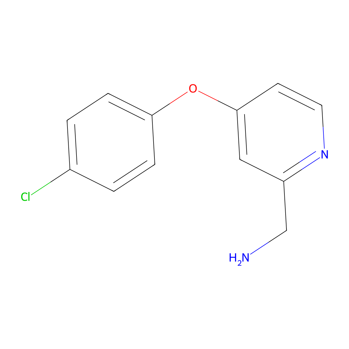 [4-(4-Chlorophenoxy)pyridin-2-yl]methanamine molecular structure, CAS 1251262-83-5