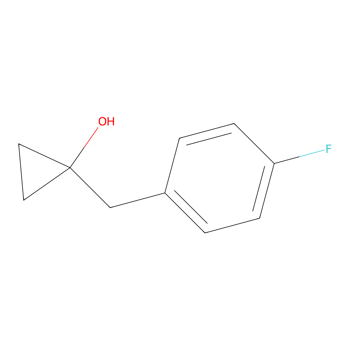 1-[(4-Fluorophenyl)methyl]cyclopropan-1-ol molecular structure, CAS 1251262-92-6