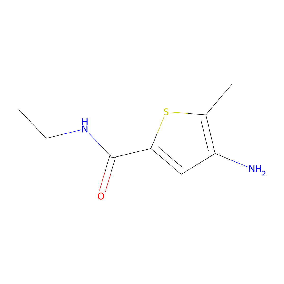 4-amino-N-ethyl-5-methylthiophene-2-carboxamide molecular structure, CAS 1251264-70-6