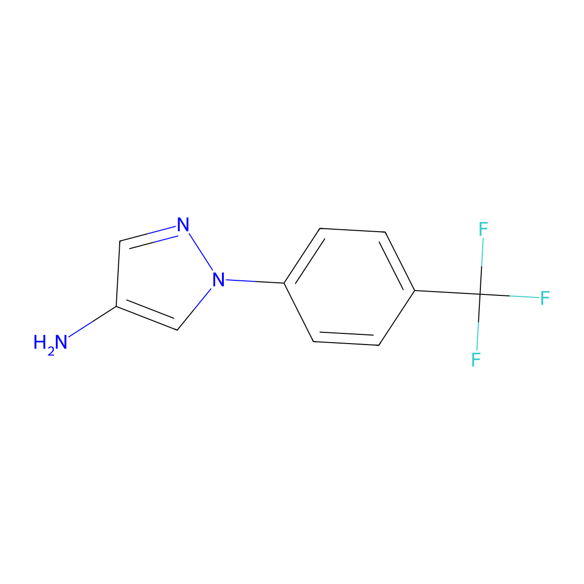 1-[4-(trifluoromethyl)phenyl]-1H-pyrazol-4-amine molecular structure, CAS 1251264-73-9