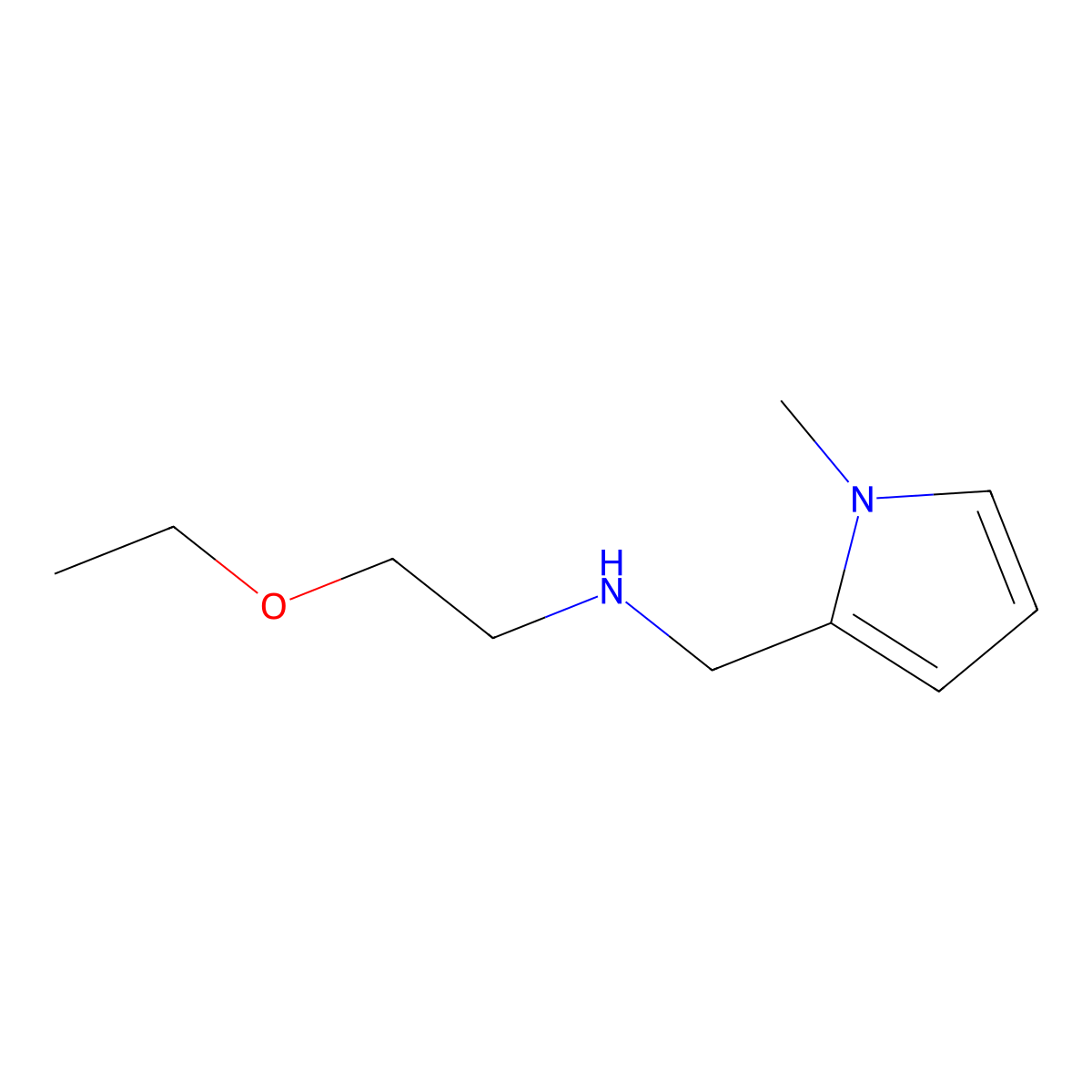 (2-Ethoxyethyl)[(1-methyl-1H-pyrrol-2-yl)methyl]amine molecular structure, CAS 1251266-16-6