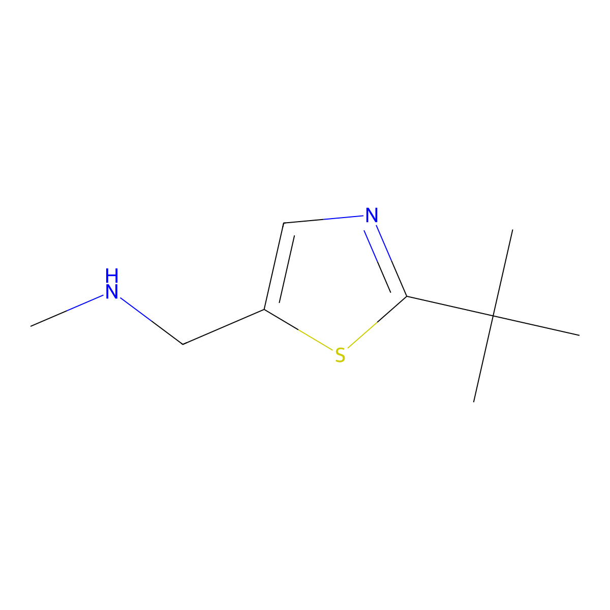 [(2-Tert-butyl-1,3-thiazol-5-YL)methyl](methyl)amine molecular structure, CAS 1251266-44-0