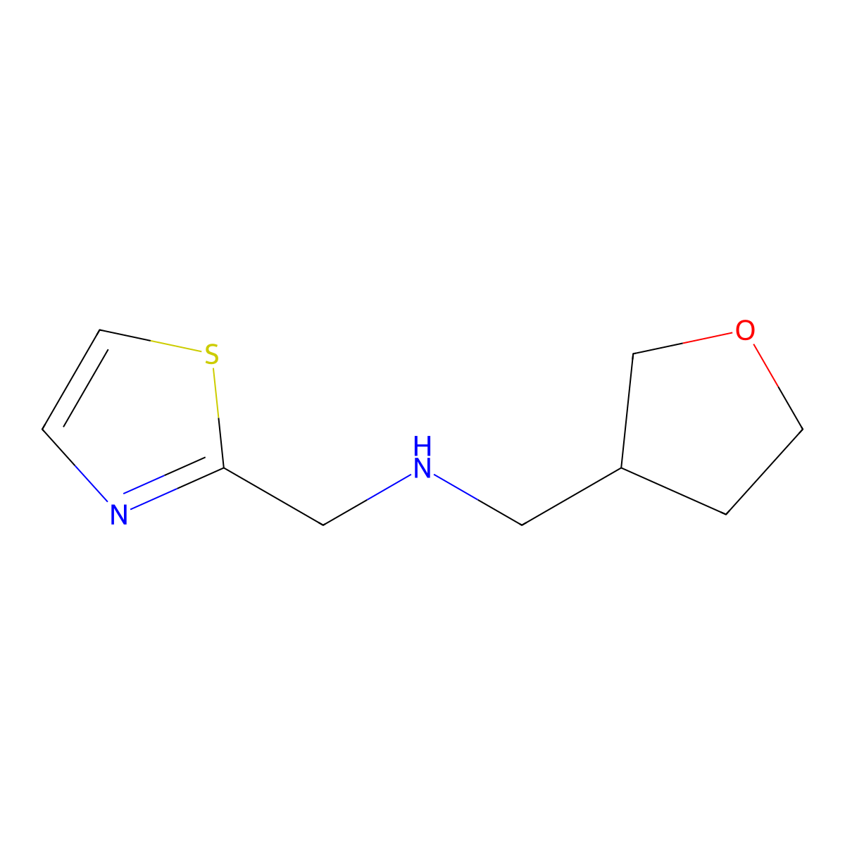 [(Oxolan-3-yl)methyl][(1,3-thiazol-2-yl)methyl]amine molecular structure, CAS 1251267-31-8