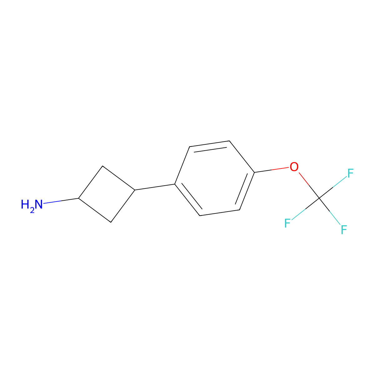 3-[4-(Trifluoromethoxy)phenyl]cyclobutan-1-amine molecular structure, CAS 1251268-62-8