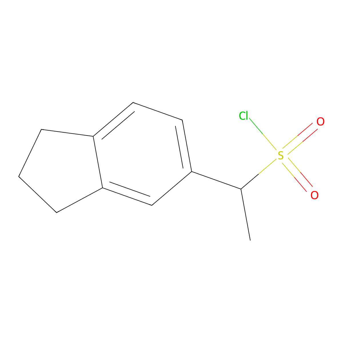 1-(2,3-Dihydro-1h-inden-5-yl)ethane-1-sulfonyl chloride molecular structure, CAS 1251270-66-2