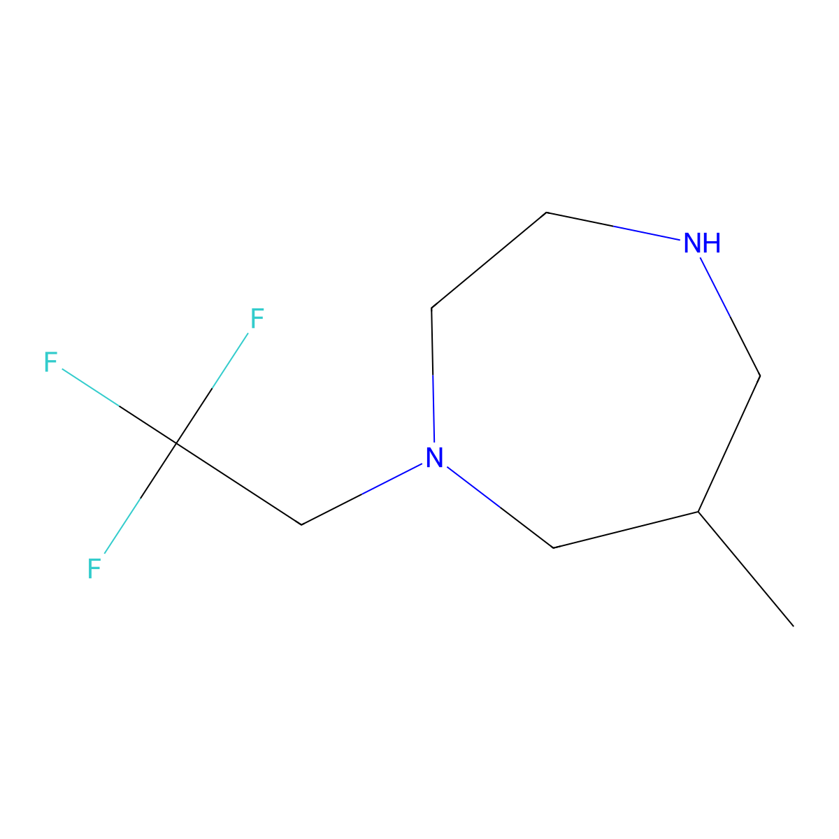 6-Methyl-1-(2,2,2-trifluoroethyl)-1,4-diazepane molecular structure, CAS 1251270-67-3