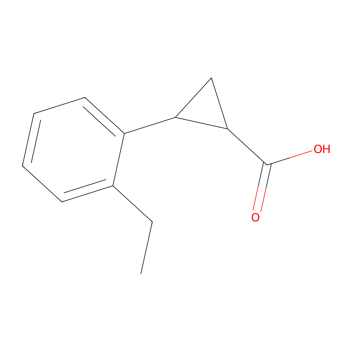 2-(2-Ethylphenyl)cyclopropane-1-carboxylic acid molecular structure, CAS 1251271-95-0