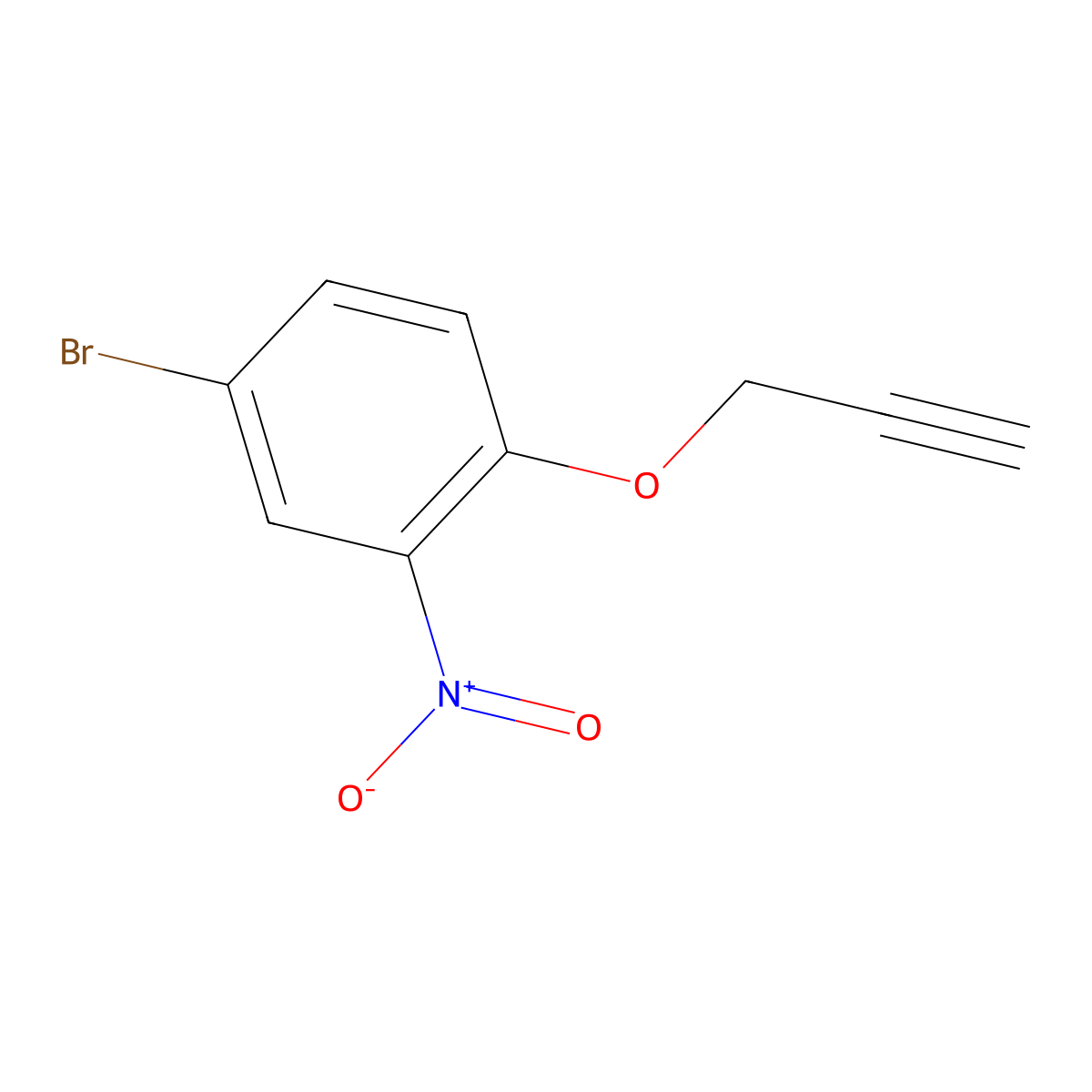 4-Bromo-2-nitro-1-prop-2-ynoxybenzene molecular structure, CAS 1251274-65-3