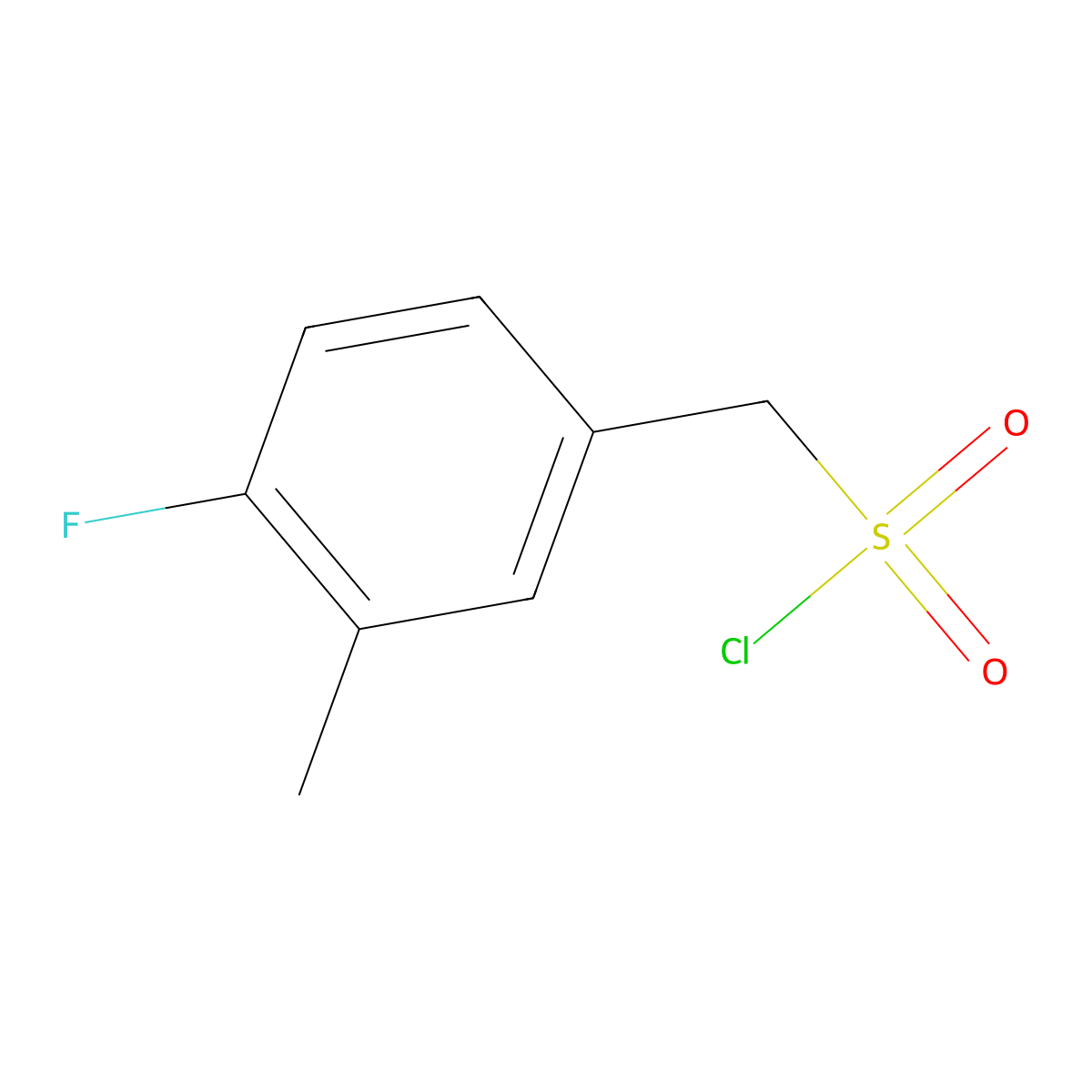 (4-Fluoro-3-methylphenyl)methanesulfonyl chloride molecular structure, CAS 1251274-90-4