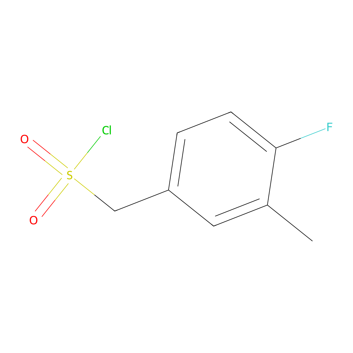 (4-Fluoro-3-methylphenyl)methanesulfonyl chloride molecular structure, CAS 1251274-90-4