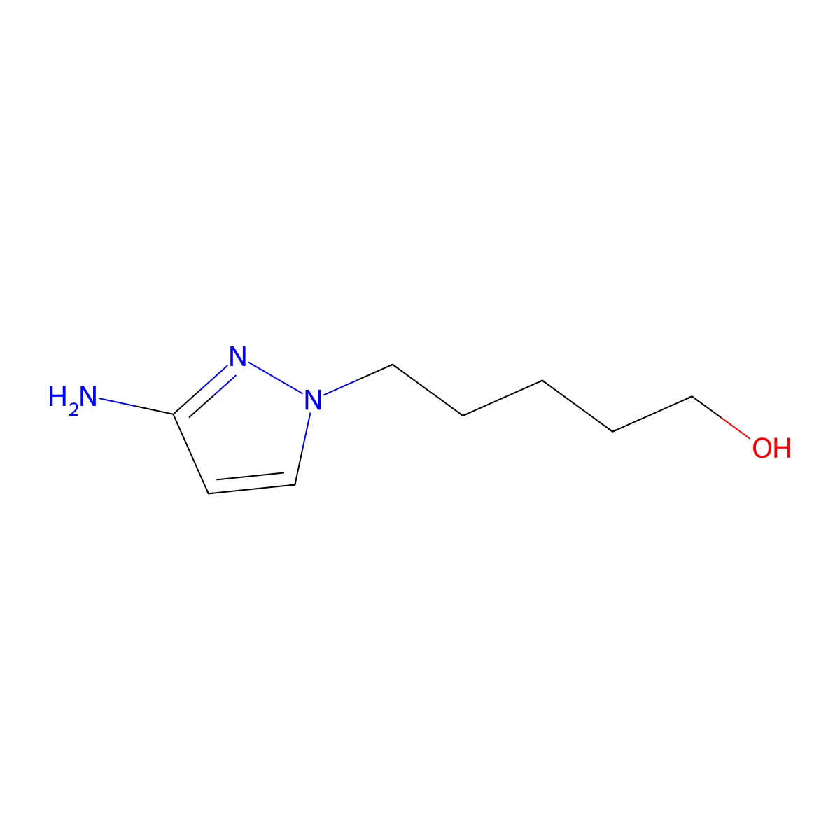 5-(3-Amino-1h-pyrazol-1-yl)pentan-1-ol molecular structure, CAS 1251277-04-9