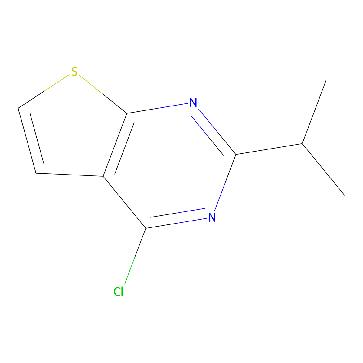 4-Chloro-2-(propan-2-yl)thieno[2,3-d]pyrimidine molecular structure, CAS 1251278-87-1