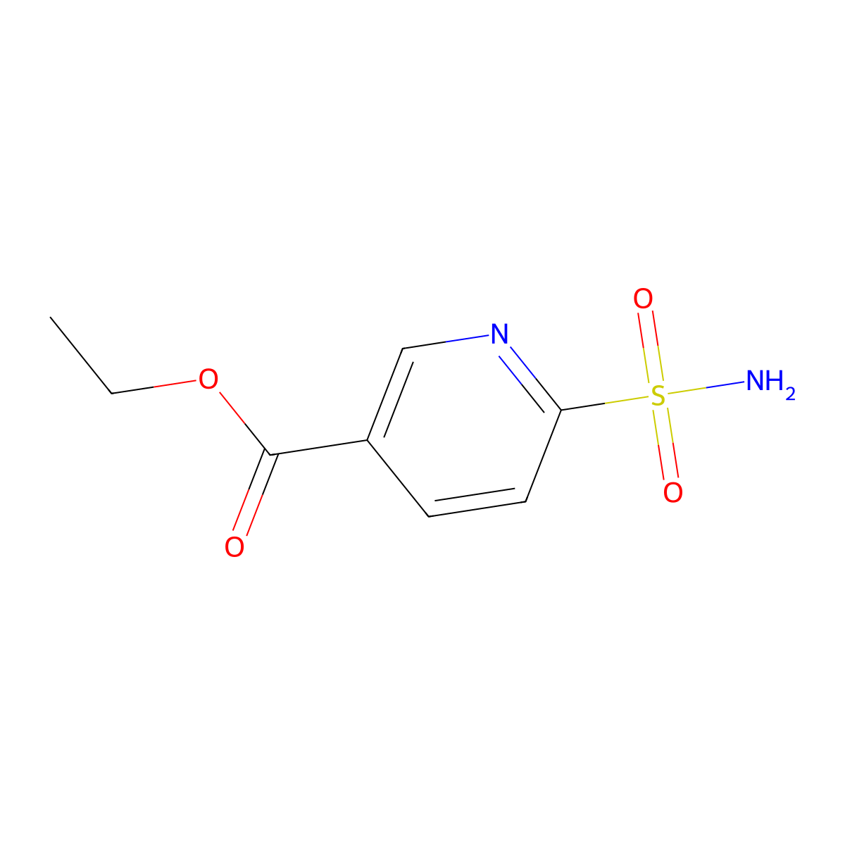 Ethyl 6-sulfamoylpyridine-3-carboxylate molecular structure, CAS 1251279-39-6