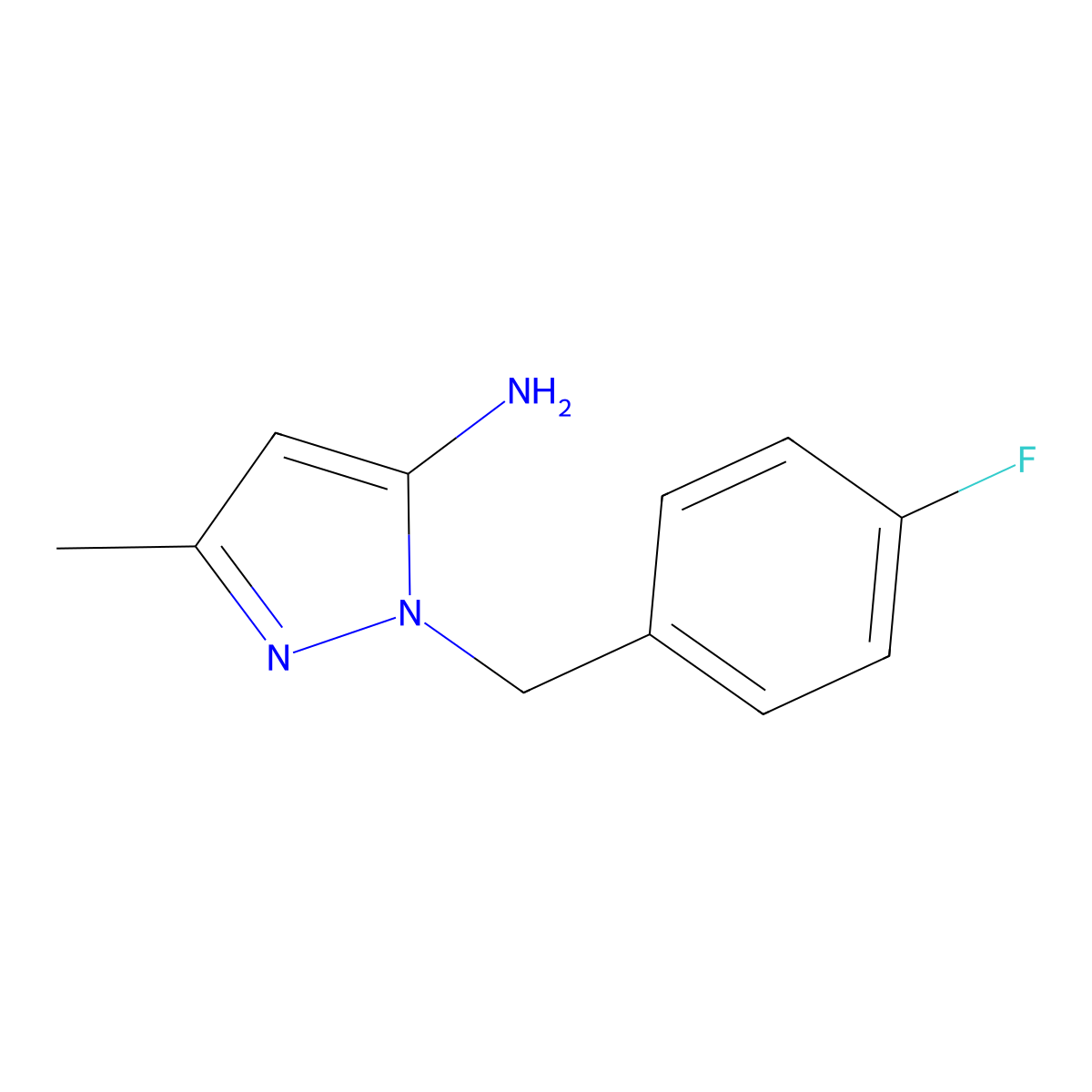 1-(4-Fluorobenzyl)-3-methyl-1H-pyrazol-5-amine molecular structure, CAS 1251280-29-1