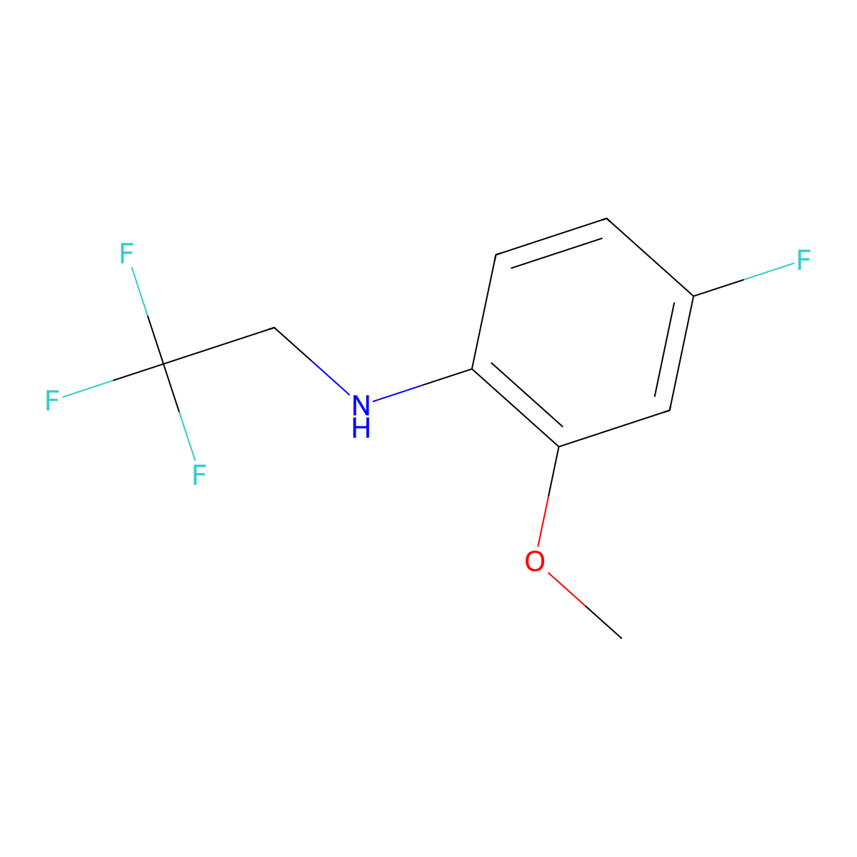 4-fluoro-2-methoxy-N-(2,2,2-trifluoroethyl)aniline molecular structure, CAS 1251280-30-4