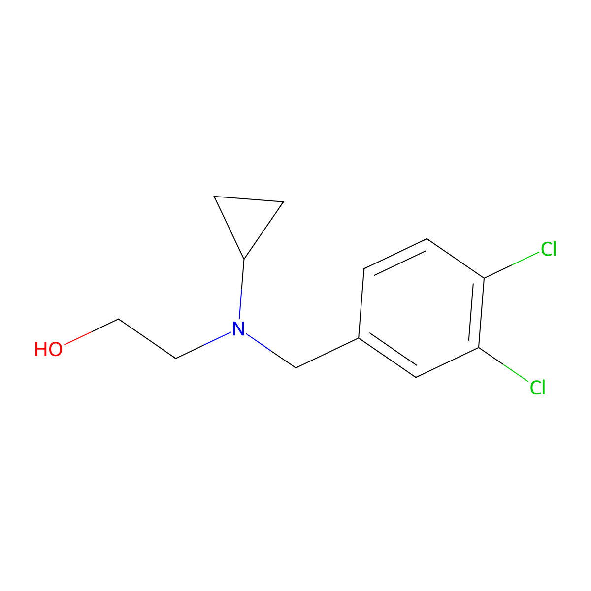 2-[Cyclopropyl-(3,4-dichloro-benzyl)-amino]-ethanol molecular structure, CAS 1251284-67-9
