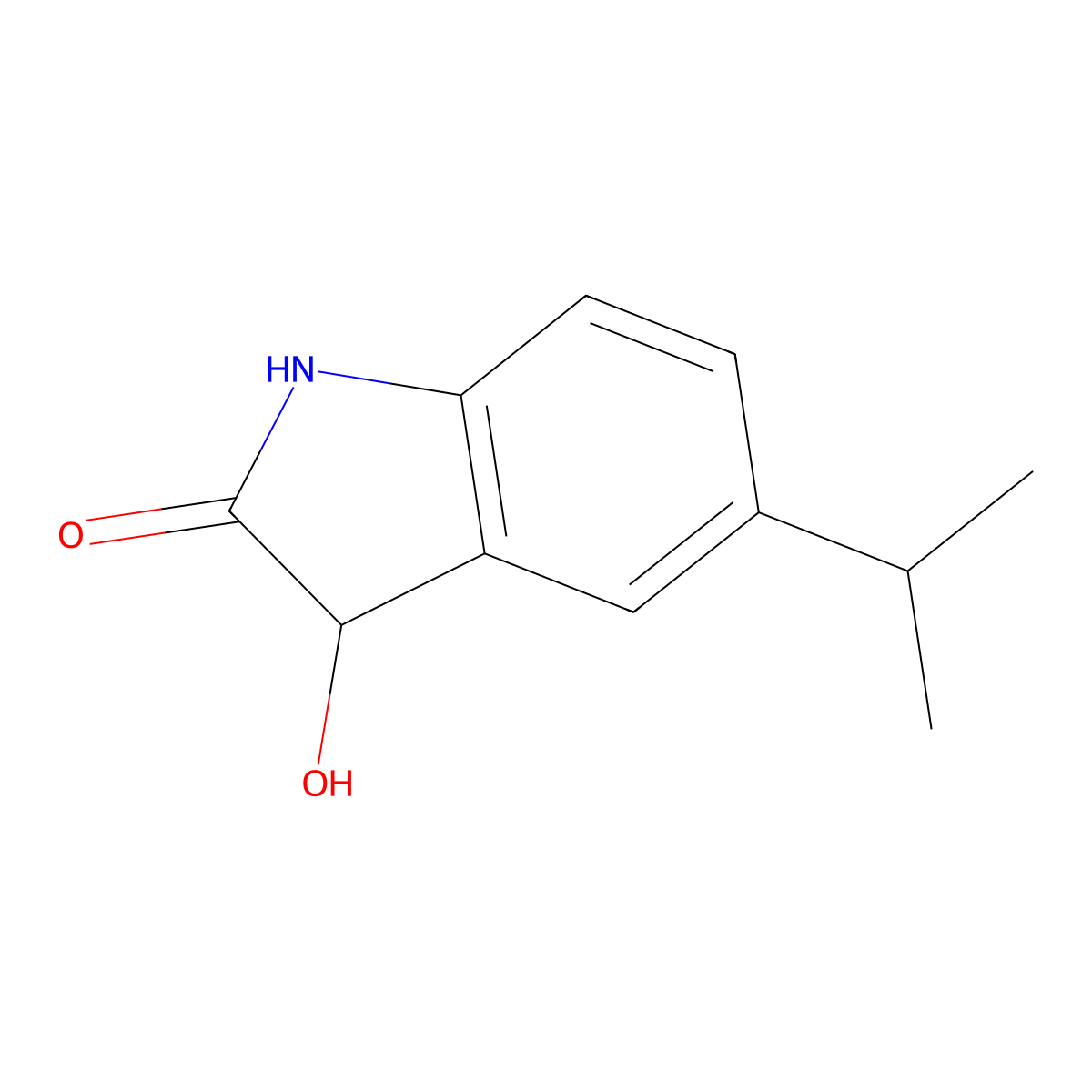 3-Hydroxy-5-(propan-2-YL)-2,3-dihydro-1H-indol-2-one molecular structure, CAS 1251286-46-0