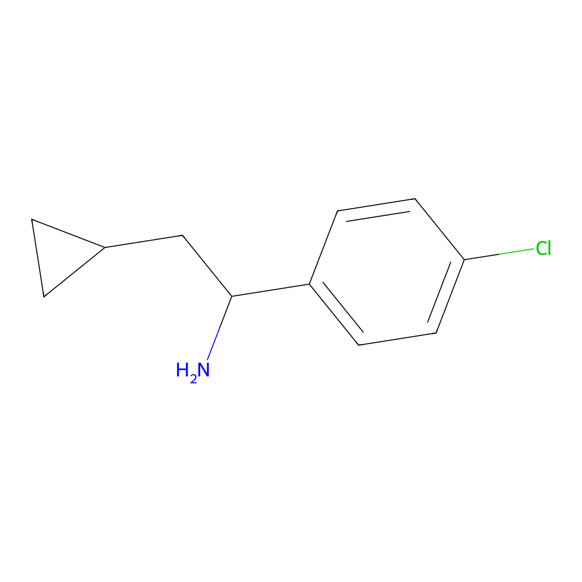 1-(4-Chlorophenyl)-2-cyclopropylethan-1-amine molecular structure, CAS 1251288-53-5