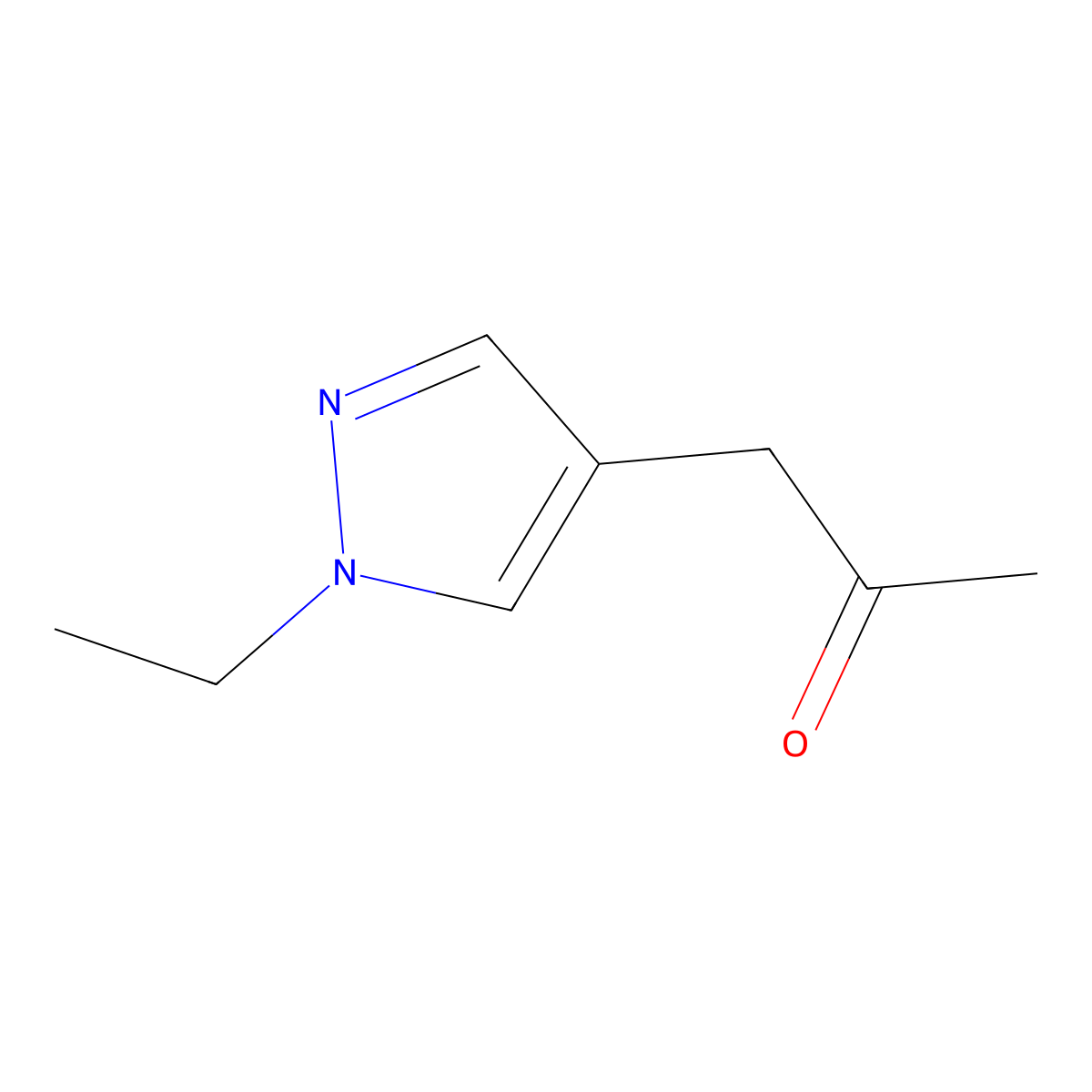 1-(1-ethyl-1H-pyrazol-4-yl)propan-2-one molecular structure, CAS 1251288-72-8