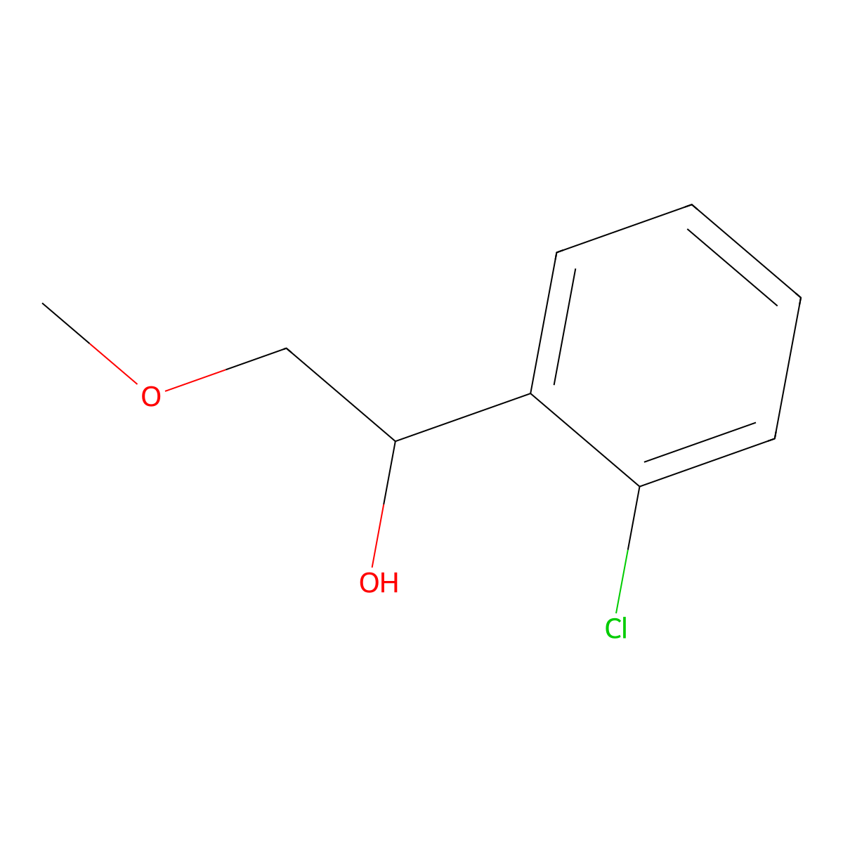 1-(2-Chlorophenyl)-2-methoxyethan-1-ol molecular structure, CAS 1251291-05-0