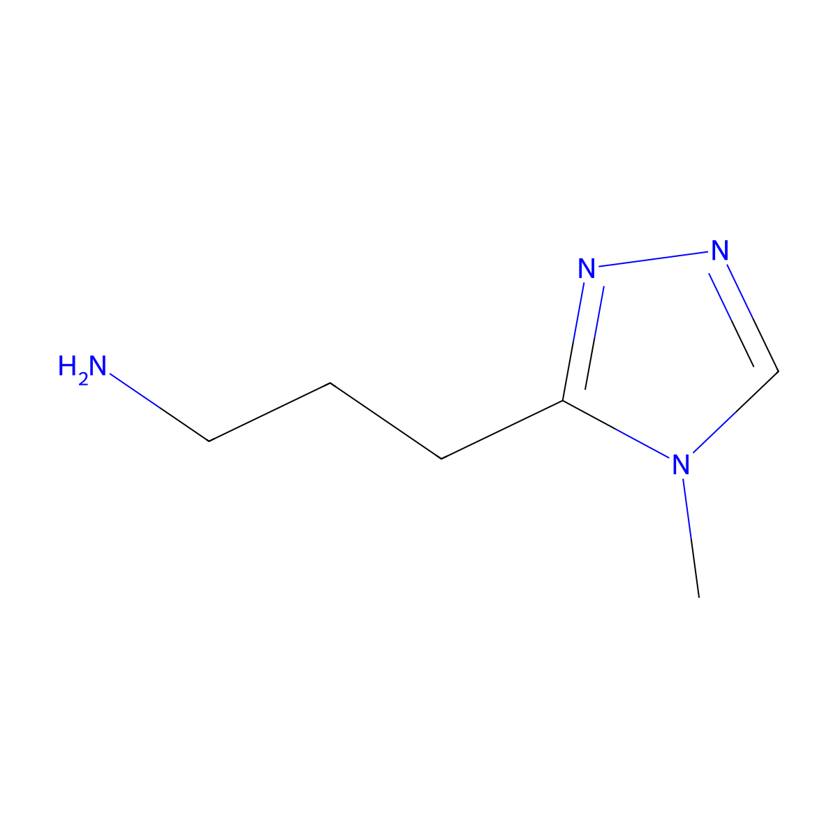 3-(4-methyl-4H-1,2,4-triazol-3-yl)propan-1-amine molecular structure, CAS 1251297-97-8