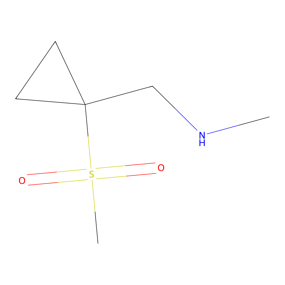 [(1-Methanesulfonylcyclopropyl)methyl](methyl)amine molecular structure, CAS 1251298-04-0