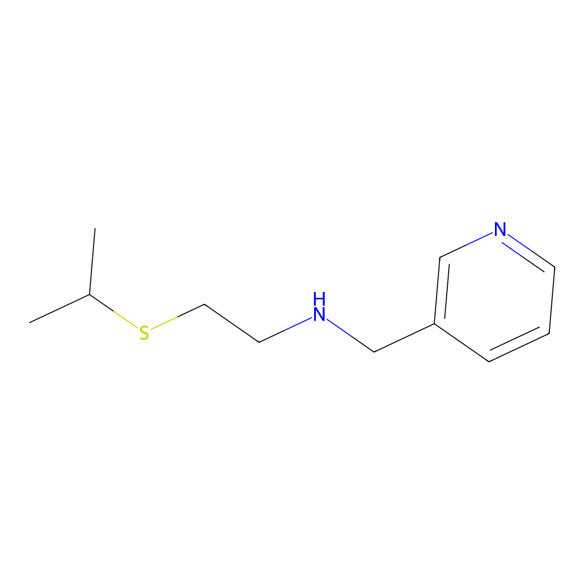 [2-(Propan-2-ylsulfanyl)ethyl][(pyridin-3-yl)methyl]amine molecular structure, CAS 1251298-29-9