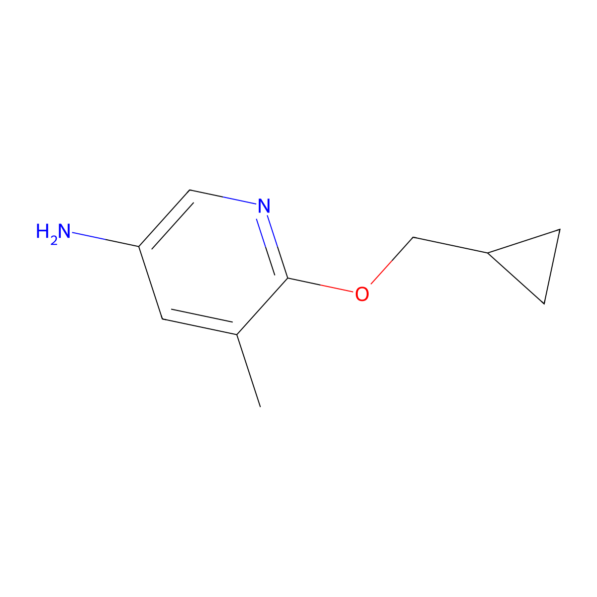 6-(Cyclopropylmethoxy)-5-methylpyridin-3-amine molecular structure, CAS 1251299-07-6