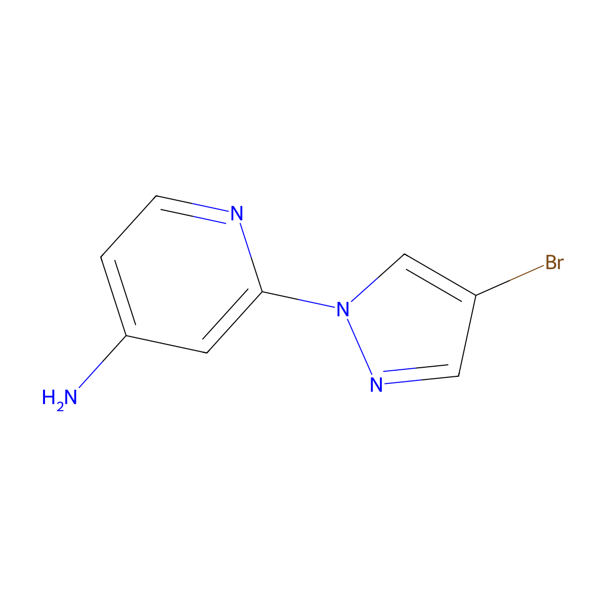4-Bromo-1-(4-amino-2-pyridyl)pyrazole molecular structure, CAS 1251299-56-5