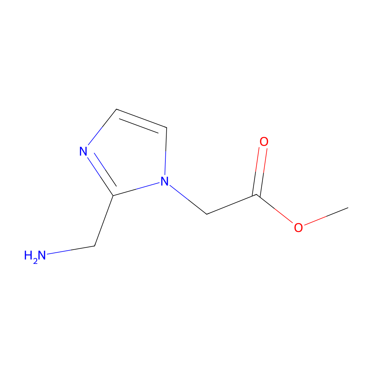 Methyl 2-[2-(aminomethyl)-1H-imidazol-1-yl]acetate molecular structure, CAS 1251300-30-7