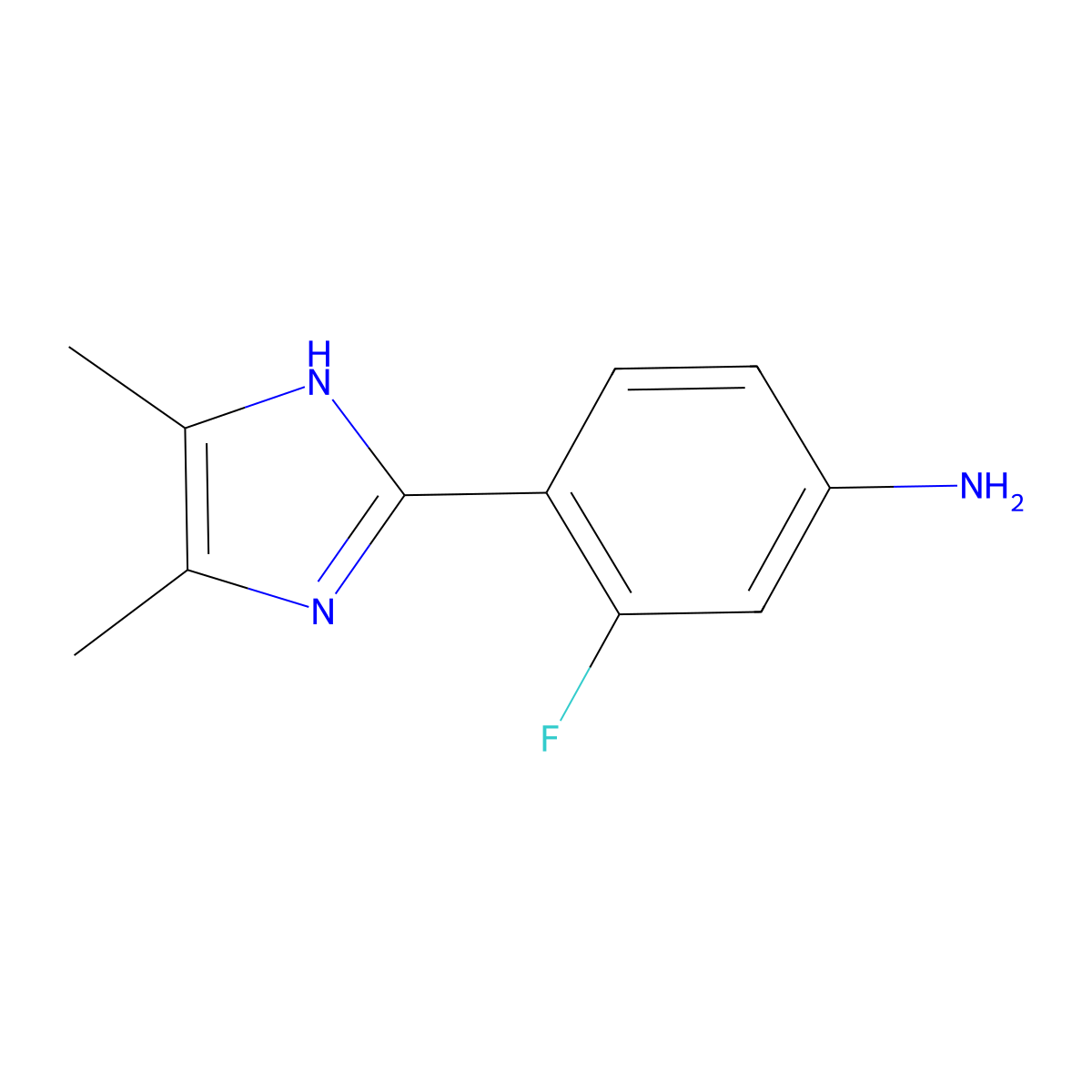 4-(4,5-dimethyl-1H-imidazol-2-yl)-3-fluoroaniline molecular structure, CAS 1251300-70-5