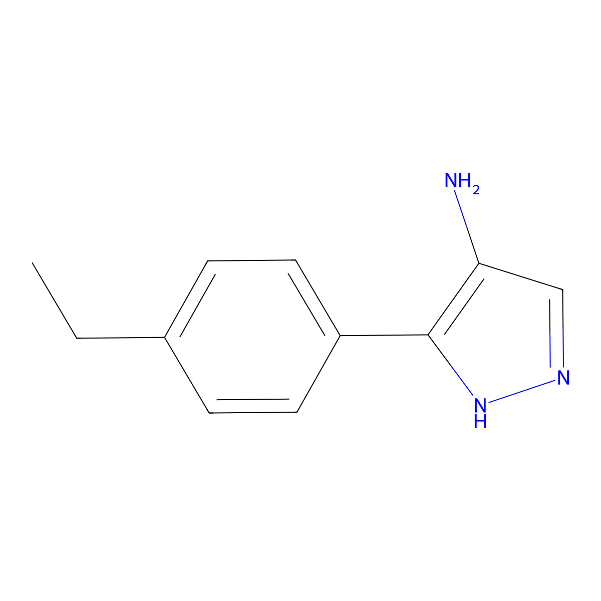 3-(4-Ethylphenyl)-1H-pyrazol-4-amine molecular structure, CAS 1251302-05-2
