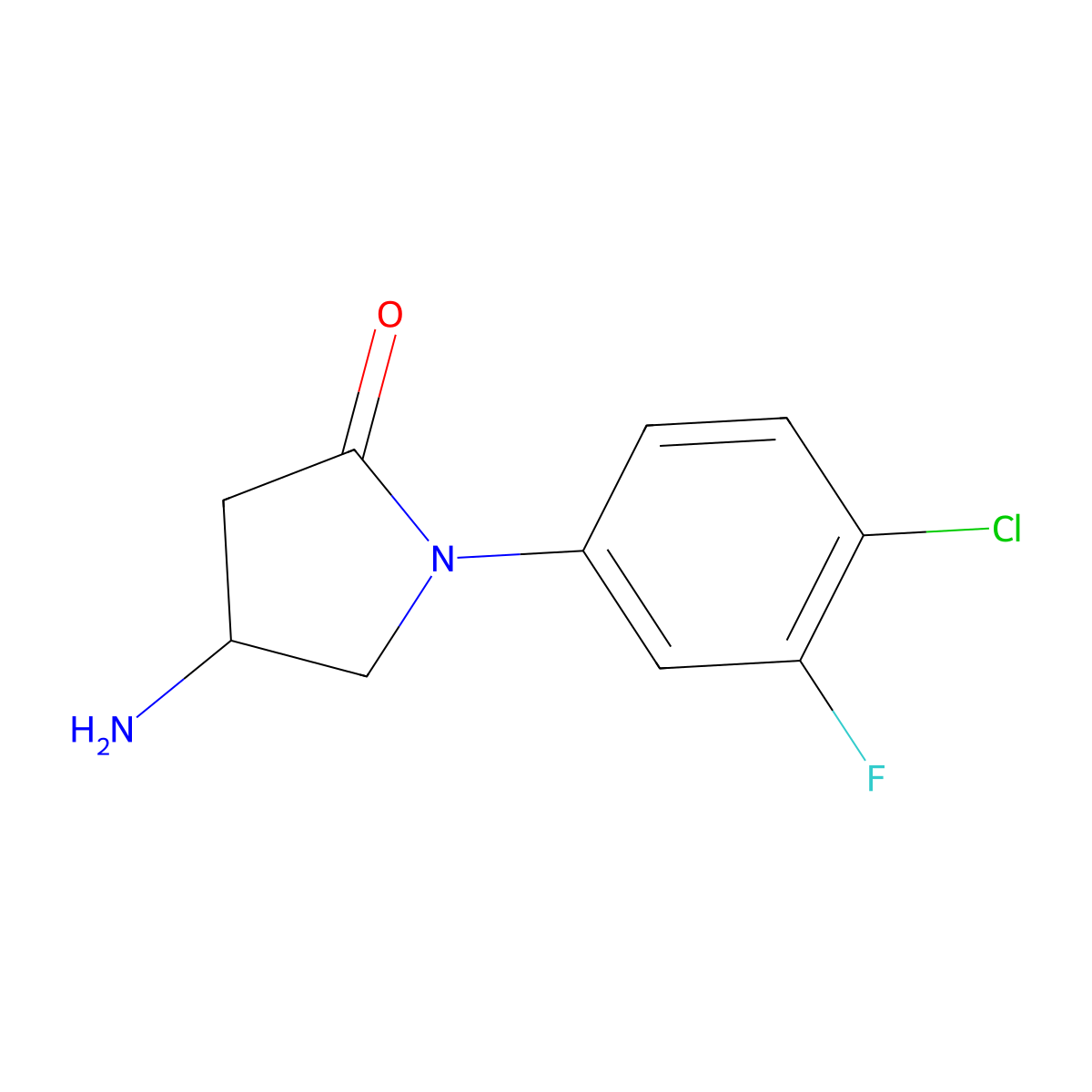 4-Amino-1-(4-chloro-3-fluorophenyl)pyrrolidin-2-one molecular structure, CAS 1251305-56-2