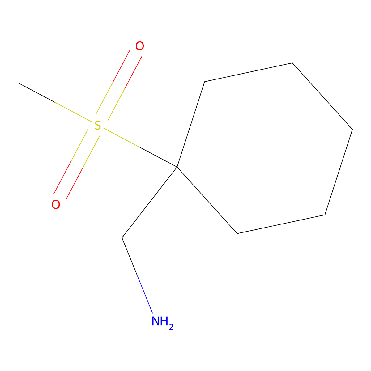 (1-Methanesulfonylcyclohexyl)methanamine molecular structure, CAS 1251305-93-7
