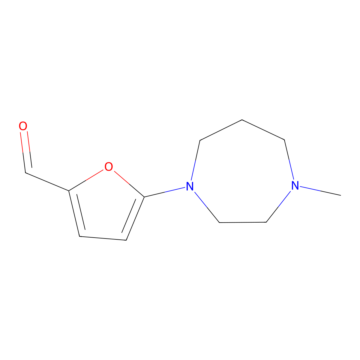 5-(4-Methyl-1,4-diazepan-1-yl)furan-2-carbaldehyde molecular structure, CAS 1251306-08-7