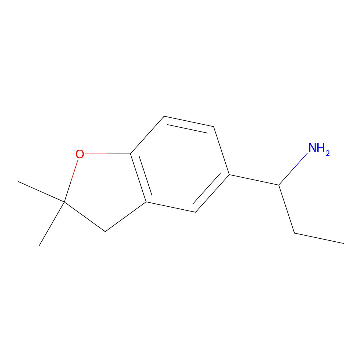 1-(2,2-Dimethyl-2,3-dihydro-1-benzofuran-5-yl)propan-1-amine molecular structure, CAS 1251307-21-7