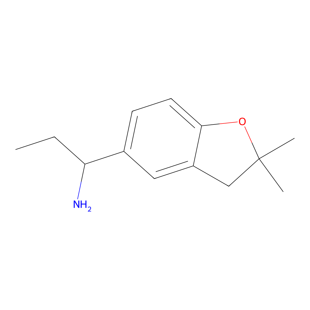 1-(2,2-Dimethyl-2,3-dihydro-1-benzofuran-5-yl)propan-1-amine molecular structure, CAS 1251307-21-7