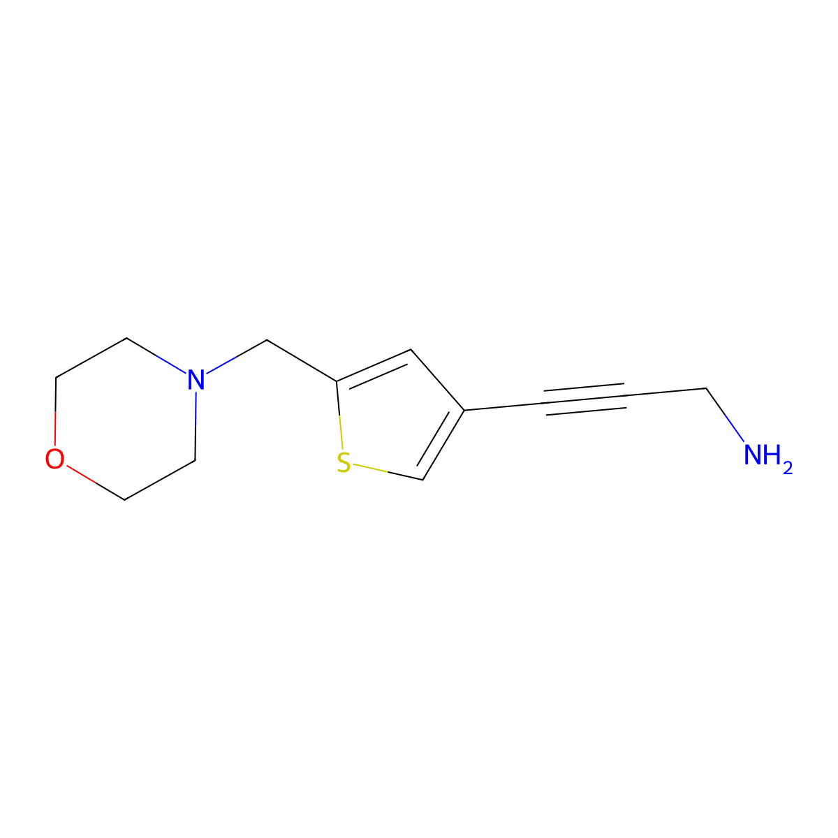 3-(5-(Morpholinomethyl)thiophen-3-yl)prop-2-yn-1-amine molecular structure, CAS 1251308-18-5