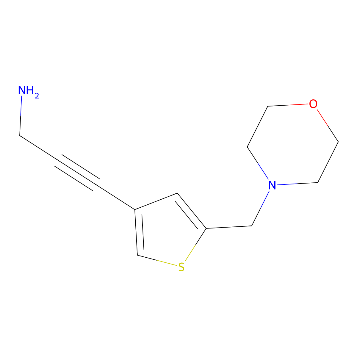 3-(5-(Morpholinomethyl)thiophen-3-yl)prop-2-yn-1-amine molecular structure, CAS 1251308-18-5
