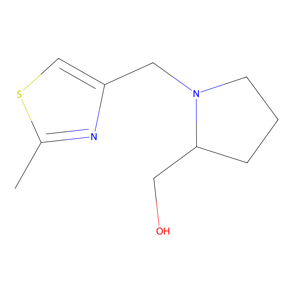 (1-((2-Methylthiazol-4-yl)methyl)pyrrolidin-2-yl)methanol molecular structure, CAS 1251309-79-1