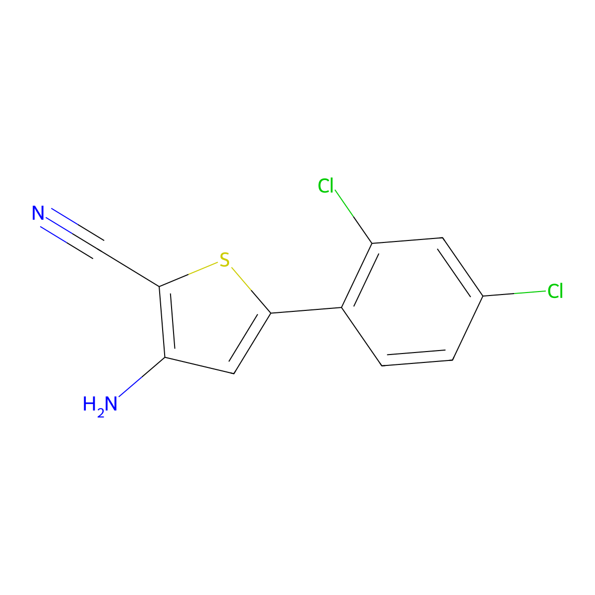 3-Amino-5-(2,4-dichlorophenyl)thiophene-2-carbonitrile molecular structure, CAS 1251311-66-6