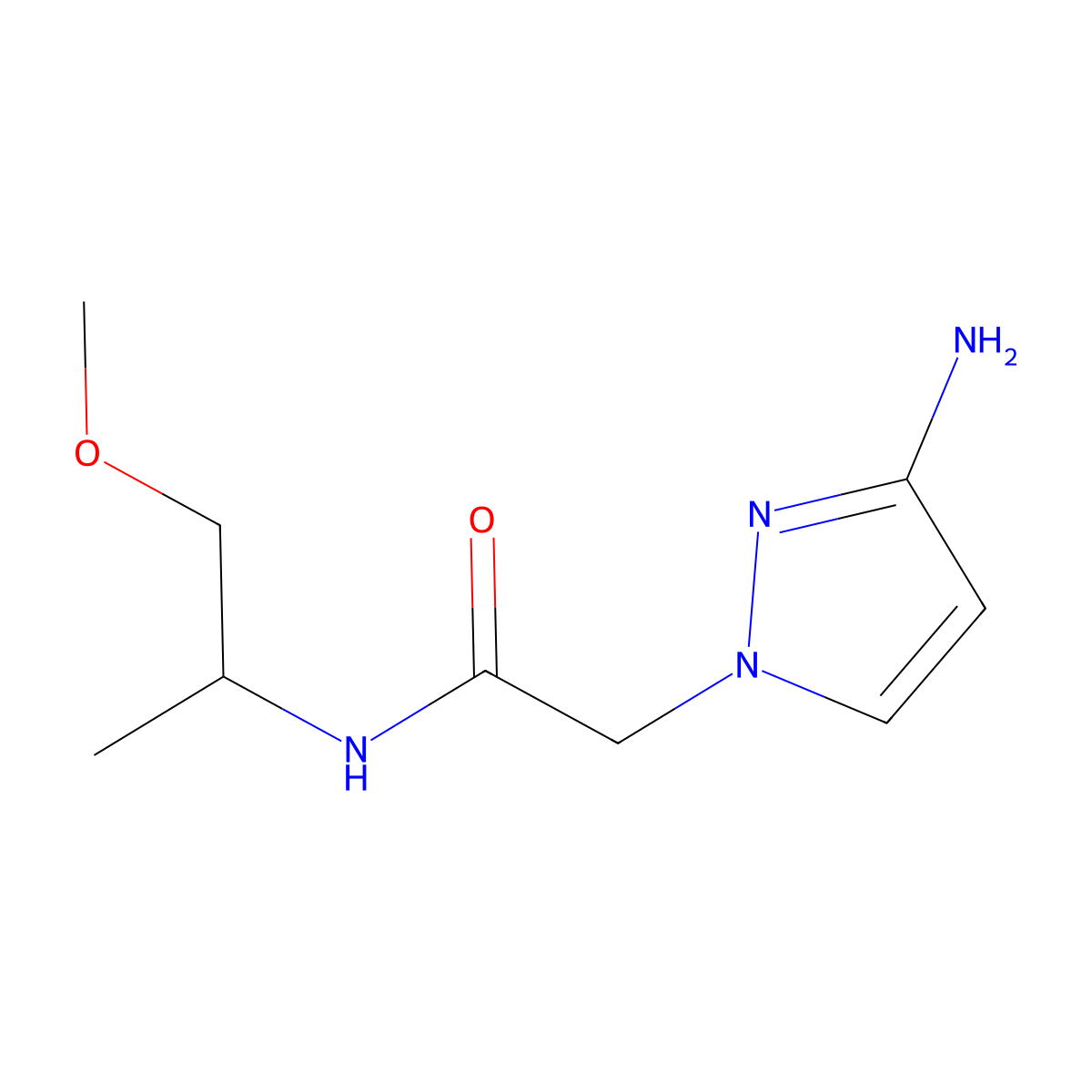 2-(3-Amino-1h-pyrazol-1-yl)-N-(1-methoxypropan-2-yl)acetamide molecular structure, CAS 1251313-55-9