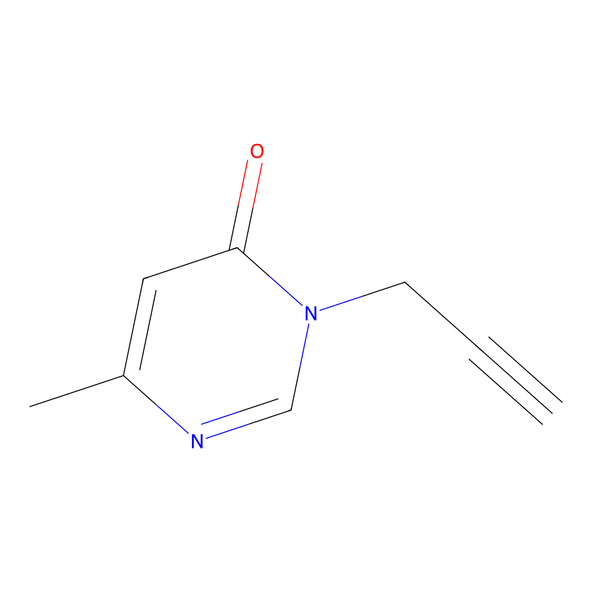 6-Methyl-3-(prop-2-yn-1-yl)-3,4-dihydropyrimidin-4-one molecular structure, CAS 1251315-00-0