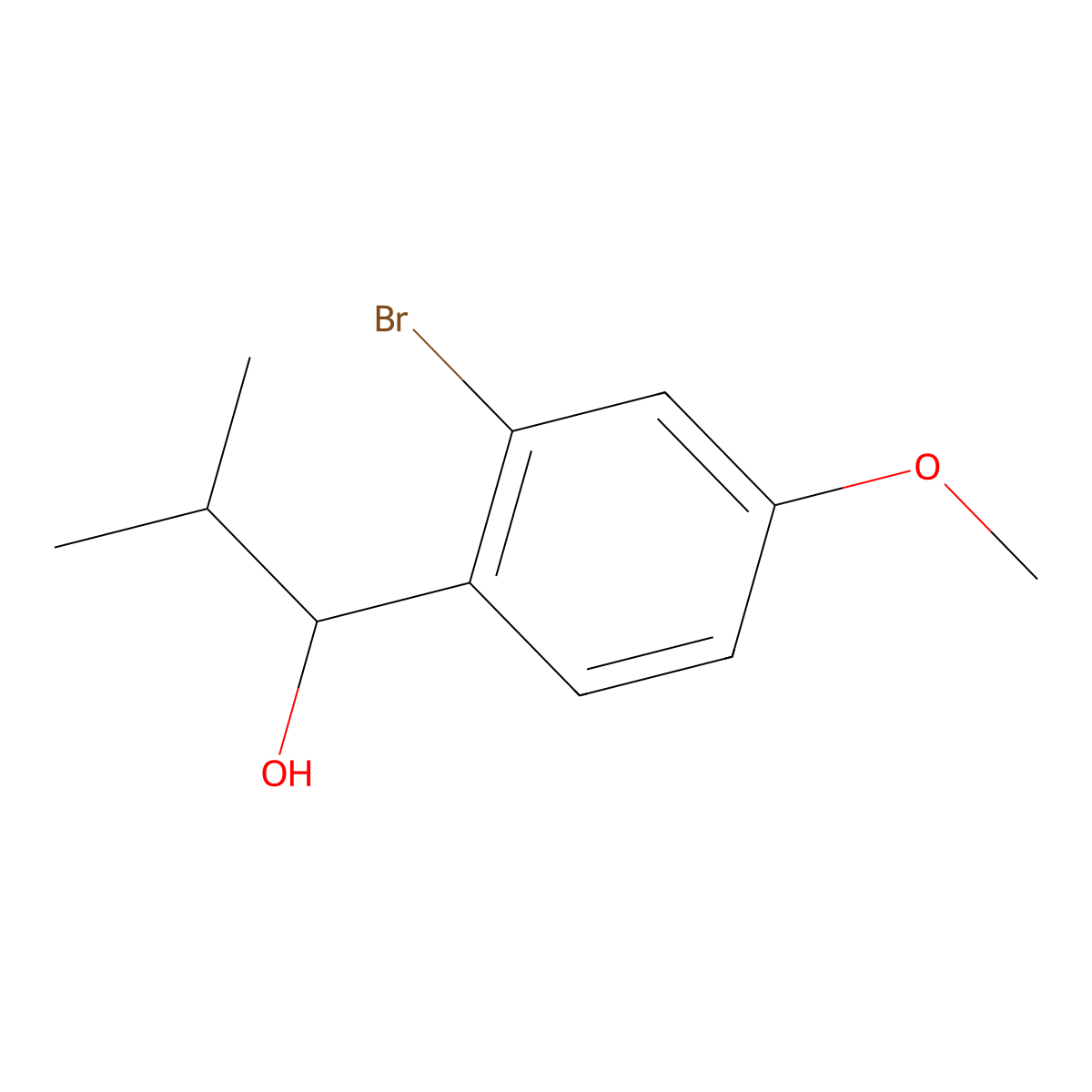 1-(2-Bromo-4-methoxyphenyl)-2-methylpropan-1-ol molecular structure, CAS 1251316-93-4