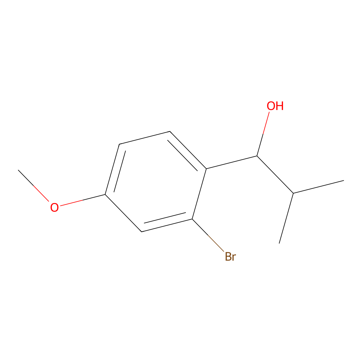 1-(2-Bromo-4-methoxyphenyl)-2-methylpropan-1-ol molecular structure, CAS 1251316-93-4