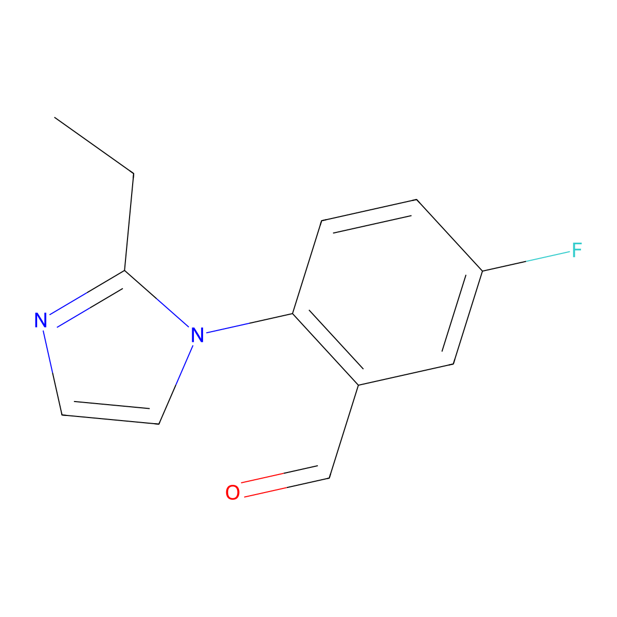 2-(2-Ethyl-1h-imidazol-1-yl)-5-fluorobenzaldehyde molecular structure, CAS 1251317-23-3