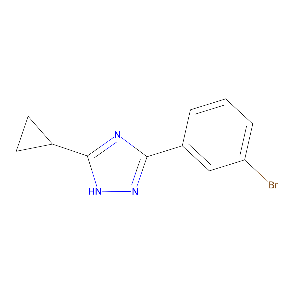 5-(3-bromophenyl)-3-cyclopropyl-1H-1,2,4-triazole molecular structure, CAS 1251318-38-3
